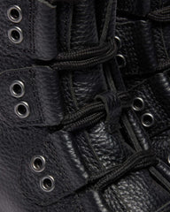 Textured Leather Combat Boots