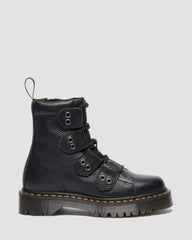 Textured Leather Combat Boots