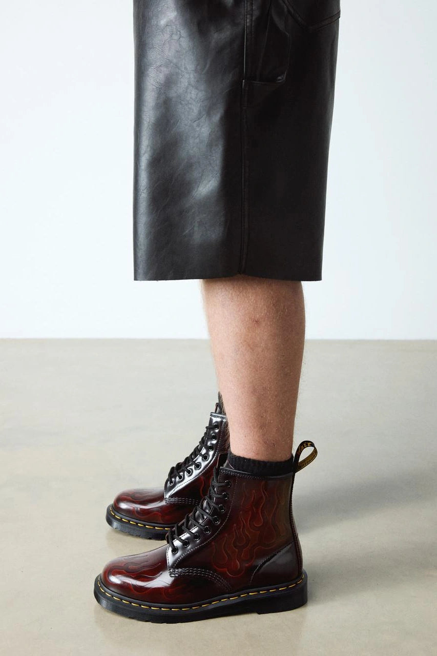 Flame Etched Leather Boots