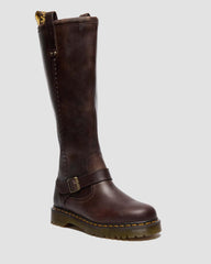 Rugged Knee High Biker Boots