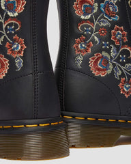 Floral Stitch Combat Boots