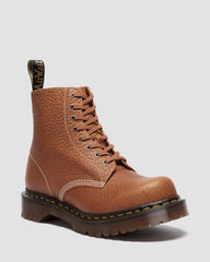 Textured Brown Combat Boots
