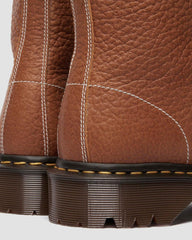 Textured Brown Combat Boots