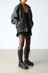 Laced Frill Platform Boots