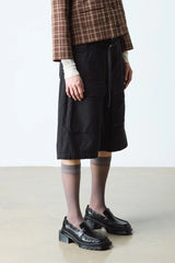 Square Toe Ruched Leather Loafers