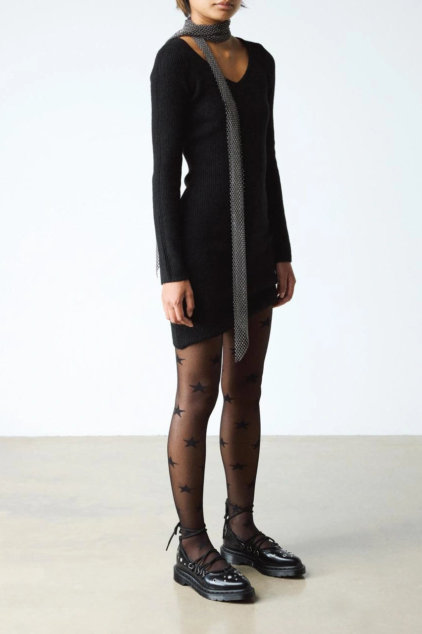 Laced Studded Leather Flats