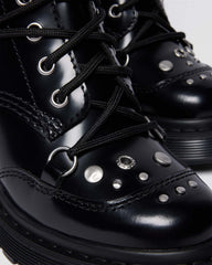 Studded Leather Flare Boots