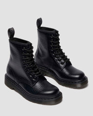 Croc Emboss Leather Boots