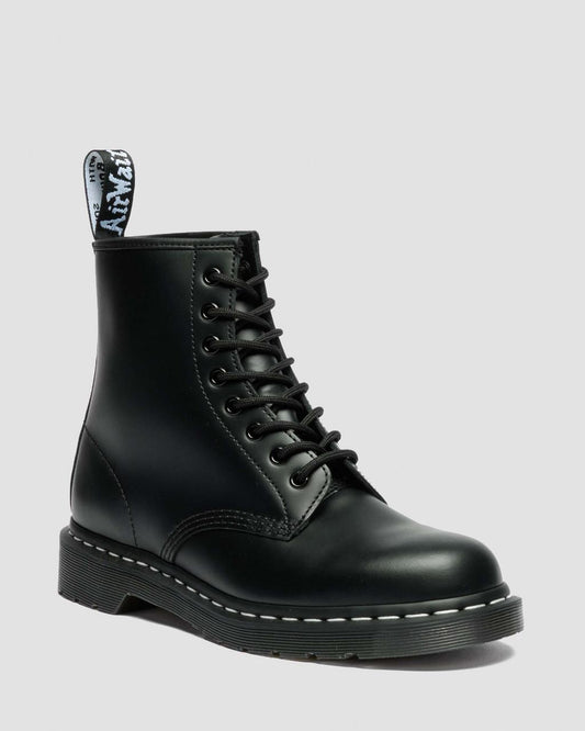 Contrast Stitch Leather Boots