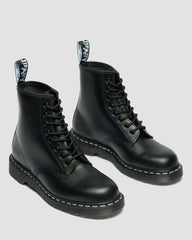 Contrast Stitch Leather Boots