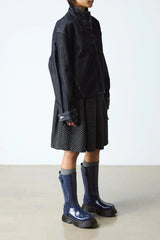 Blue Patent Platform Boots