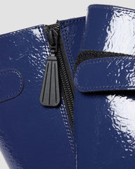 Blue Patent Platform Boots