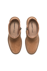 Leather Mid Zip Ankle Boots