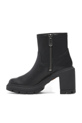 Leather Side Zip Ankle Boots