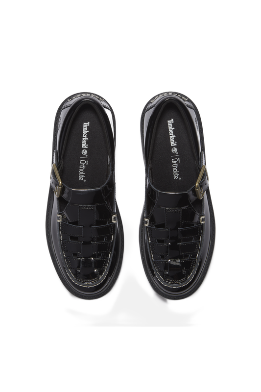 Patent Leather Platform Buckle Shoes