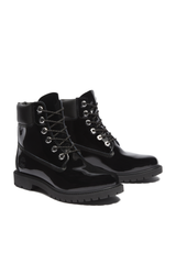 Shiny Patent Leather Waterproof Boots