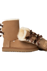 Cozy Sheepskin Boots with Satin Bows