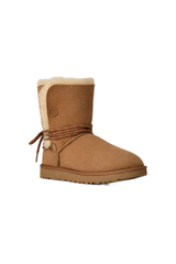 Cozy Lace Back Sheepskin Boots
